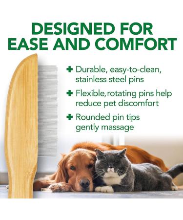 Vet's Best Flea Comb - Bamboo Handle for Dogs and Cats - Buy Online on GoSupps.com