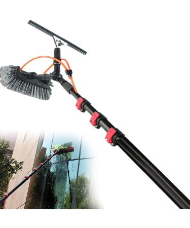 Telescopic Brush Window Cleaner Kit Water-Bearing Telescopic Rod Window Cleaning Rod Suitable for Photovoltaic Panel Cleaning for Home (Size : 18FT/5.4M)
