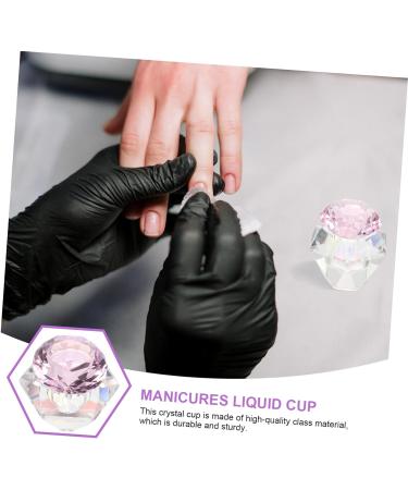 POPETPOP 1pc Nail Art Crystal Cup Glass Container with Lid Nail Powder Dish Nail Monomer Liquid Bowl Glass Nail Dish Transparent Nail Polish Crystal Nail Art Cup White Crystal Cup Bowl Care 5.5x5.5cm Pink - Buy Online on GoSupps.com