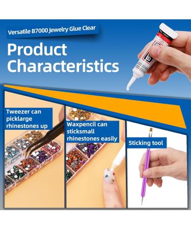 Glarks B7000 Jewelry Adhesive Glue with Rhinestone Gems Kit 2600Pcs Red Rhinestones with Gems Adhesive Flat Back Gems Crystal Rhinestones with 6Pcs Dotting Tools for Craft Nail Art - Buy Online on GoSupps.com
