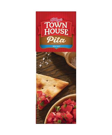 Town House Sea Salt Pita Crackers 9.5oz - Crunchy Baked Snack for Lunch (1 Box) - Buy Online on GoSupps.com