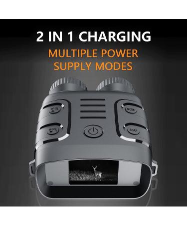 1080P Night Vision Goggles | 984ft Range | 5X Optical Zoom | 850NM Infrared | Large Screen | Photo & Video | Black - Buy Online on GoSupps.com