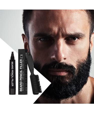 Waterproof ecomlab Kit Filler for Beard - Long Lasting Coverage and Natural Finish - Micro Tip for Precise Application - Includes Bristle Brush - Ideal for Beard, Mustache, and Eyebrows - Barbershop Accessories (Black) - Buy Online on GoSupps.com