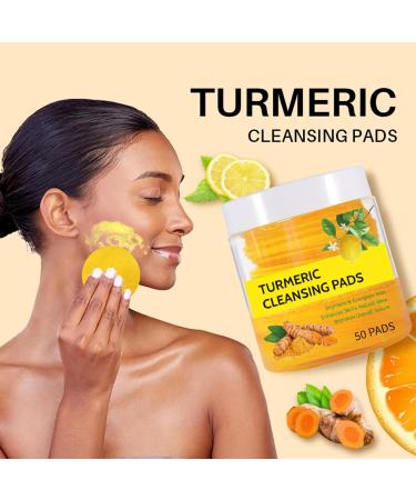 Turmeric Kojic Acid Cleansing Pads | Exfoliating & Brightening Face Scrub | Natural Skin Lightening & Radiant Skin Care | Daily 50pcs Facial Pads - Buy Online on GoSupps.com