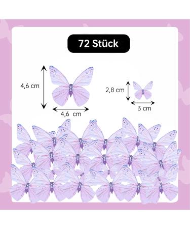 72 Edible Tortendeco Butterflies for Cake Decoration - Purple Muffin & Birthday Decor - Buy Online on GoSupps.com