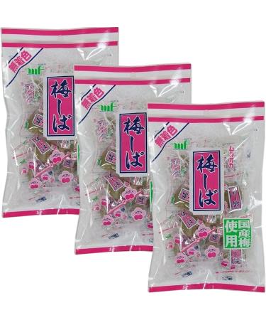 Mayca Moon Uncolored Pickled Plum Salty & Sour Japanese Umeboshi Snack 3 packs