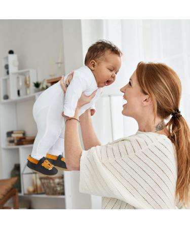 Soft Leather Baby Shoes | Non-Slip Rubber Soles | Newborn Cartoon Prewalker Sneakers | 0-24 Months | Black Tiger - Buy Online on GoSupps.com