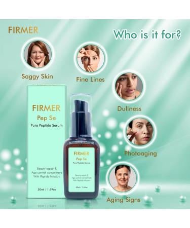 Firmer Pure Peptide Serum - Boost Collagen & Elastin Reduce Fine Lines & Wrinkles Hydrating Facial & Neck Serum for Men & Women - 50 ML - Buy Online on GoSupps.com