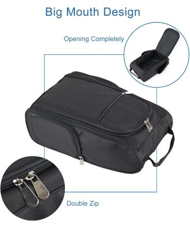 Premium Portable Shoe Bag for Golf & Soccer | 3 Zipper Design | Unisex Sports Footwear Organizer (Black) - Buy Online on GoSupps.com