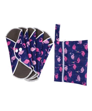 Exceart 1 set of repeatable mats Reusable ladies bandage menstrual insert menstrual-mama pads mother aunt towel violet coal fiber breathable