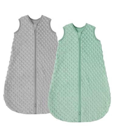 Looxii Baby Sleeping Bag 1.5TOG Cotton Soft Newborn Sleepsack Unisex Baby Wearable Blanket for Boys and Girls 12-18 Months Grey Gray&Green 12-18 Months