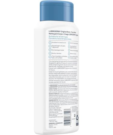 Lubriderm Original Body + Face Wash Hydrating Body Wash + Moisturizing Facial Cleanser with Pro-Ceramide & Shea Butter to Gently Cleanse Light Fragrance & Hypoallergenic 473mL - Buy Online on GoSupps.com