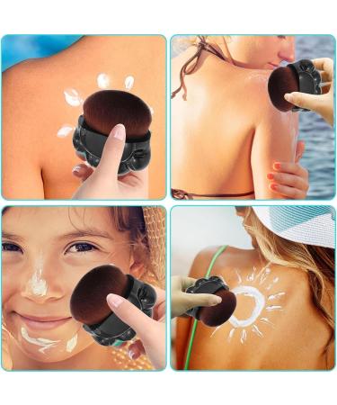 2 Sun Protection Applicator - Sunscreen Brush for Face | Foundation Body Makeup Brushes | Kids Sunscreen Applicator for Applying Sunscreen and Lotions (Multi Colour) Black - Buy Online on GoSupps.com