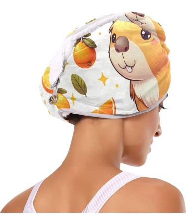 Funny Baby Capybaras Hair Towel 2 Pack | Super Absorbent Quick Dry Turbans for Women & Girls - Buy Online on GoSupps.com
