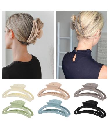 6 Pack Large Claw Hair Clips for Women and Girls - Strong Hold Matte Finish Hair Claws for Thin to Thick Hair - Non-Slip Design - Buy Online on GoSupps.com