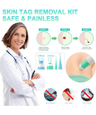 New Version Auto Skin Tag Remover Kit 2-Set Painless Skin Tag Removal Kit Tools for (1-9mm) Skin Tags (includes 100 Removal Bands & 36 Repair Patches & 20 Pcs Cleansing Wipes) Blue Green 2pcs Kit - Buy Online on GoSupps.com