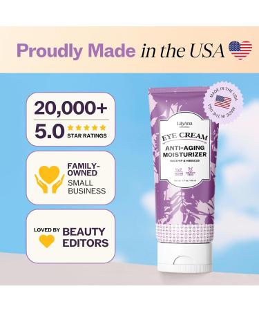LilyAna Naturals Eye Cream for Dark Circles and Puffiness Under Eye Cream for Wrinkles and Bags Anti Aging - helps Improve Dryness for Sensitive Skin - 1.7 oz - Made in USA - Buy Online on GoSupps.com