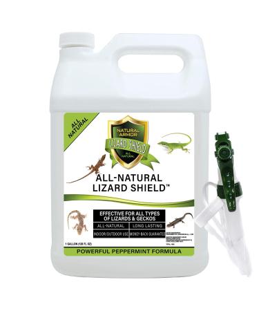 Natural Armor Lizard & Gecko Repellent Spray - Powerful Peppermint Formulation Repels All Types of Lizards & Geckos and Works Better Than Ultrasonic Gimmicks  128 fl oz - Gallon Ready to Use 128 Fl Oz (Pack of 1)