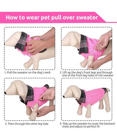 Cit toile Warm Dog Sweater | Turtleneck Knitted Puppy Clothing | Autumn Winter Coat for Small Medium Pets | Pink XS X-Small - Buy Online on GoSupps.com