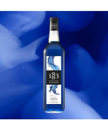 1883 Maison Routin Premium Blue Curacao Flavoured Syrup - 1L Glass Bottle for Cocktails & Mocktails - Buy Online on GoSupps.com