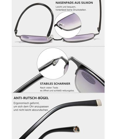 Lanomi Classic Bifocal Reading Glasses with Blue Light Filter | UV400 Protection for Men & Women - Stylish Semi-Frame 2.5 Diopters - Buy Online on GoSupps.com