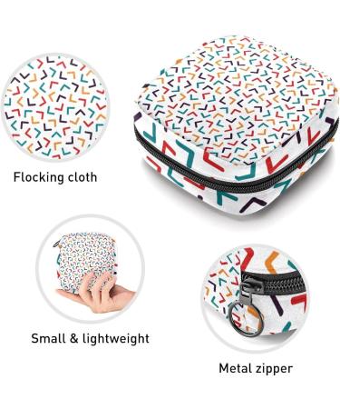 GIAPB Period Bag - Colorful Lines Cartoon Art Color2741 | Sanitary Napkin Storage & Travel Makeup Pouch - Buy Online on GoSupps.com