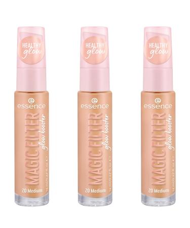 Essence Magic Filter Glow Booster Base No. 20 Nude Nourishing coloring effect soft -drawing natural radiant vegan without perfume without alcohol without parabens 3 -pack (3x14ml) 14 ml (3 Pack) 20 medium