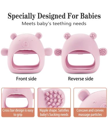 Zorra Baby Biting Glove & Silicone Teething Ring | Soft BPA-Free Baby Soothing Toy from 3 Months | Promotes Visual & Motor Skills | Pink - Buy Online on GoSupps.com