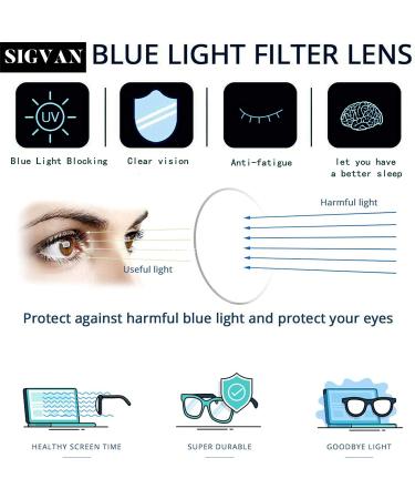 SIGVAN Progressive Multifocal Computer Reading Glasses Blue Light Blocking Eyeglasses 1.75x - Unisex Blue Black Design - Buy Online on GoSupps.com