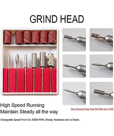 Nail Drill Set Electric Nail Drill 32W 35000 RPM Manicure and Pedicure Kit with LCD Speed Control Display Portable Nail Tools Great Nail Grinding Effect Set1 incomparable123 - Buy Online on GoSupps.com
