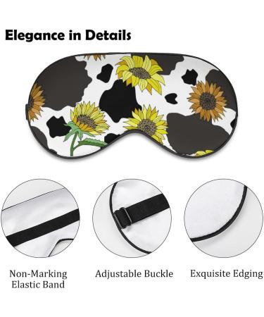 Buy Cow Print with Sunflowers Sleep Mask - Adjustable Eye Shades for Women | International Shipping Available - Buy Online on GoSupps.com