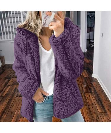 FUNEY Women's Sherpa Fleece Hooded Sweatshirt - Purple, X-Large - Buy Online on GoSupps.com