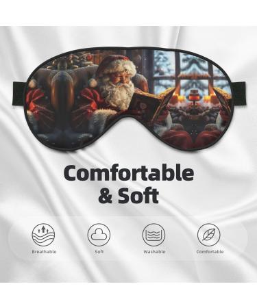 Merry Christmas Print Unisex Eye Mask - Soft Comfortable Light-Blocking Sleeping Mask for Travel & Relaxation - Buy Online on GoSupps.com
