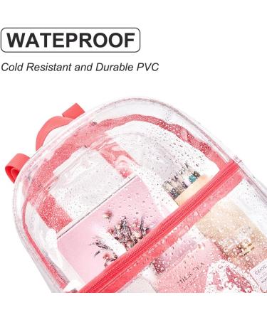 Stadium Approved Clear PVC Backpack - Heavy Duty, Cold-Resistant (Pink) - Buy Online on GoSupps.com