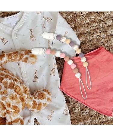 Yolnkos Pacifier Chain for Boys & Girls | Dummy Clips Holder 2 Pack Pink | Baby Shower Gift - Buy Online on GoSupps.com