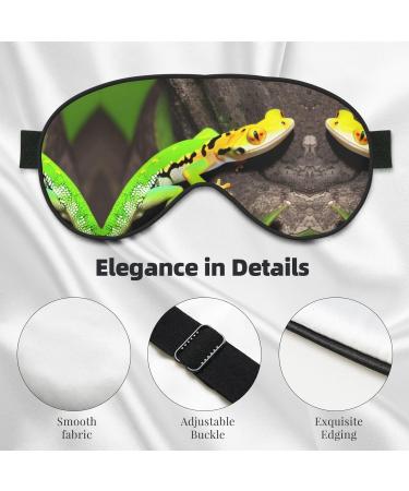 Green Geckos Print Unisex Sleep Mask - Double-Sided Eye Mask for Sound Sleep & Skin Care - Shop Internationally - Buy Online on GoSupps.com