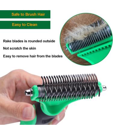 Elfirly Pet Dematting Comb Tools with Double Side Blade Undercoat Rake for Cats and Dogs (2 Pack - Dog Dematting Rake & Grooming Comb) Suitable for Removing Stubborn Mats and Tangled Hair - Buy Online on GoSupps.com