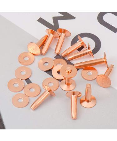 SelfTek 20-Pack Copper Rivets and Burrs Set with Punch Rivet Tool - Ideal for Leather Crafting, Belts, Bags, Collars, and Bracelets - Buy Online on GoSupps.com
