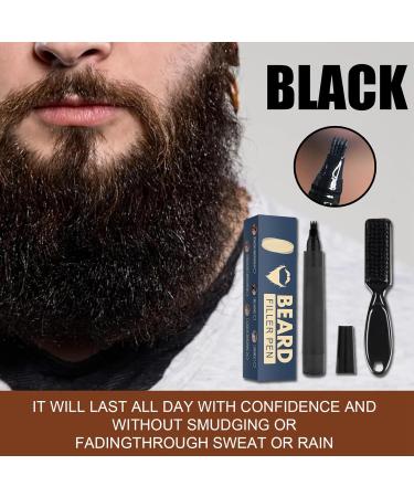 Black Beard Pen - Men's Beard Filler Pencil for Natural Coverage - Waterproof & Sweatproof Beard Brush - Long-lasting Mustache Kit for Styling, Thickening & Defining - Enhance Face Hair Color - Buy Online on GoSupps.com