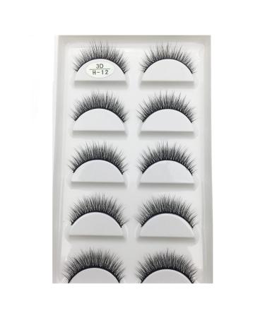 UAMOU 10/50 Boxes 5 Pairs 3D Mink False Eyelashes Hair Natural Cross Long Messy Makeup Fake Eye Lashes Extension Make Up Faux Cils Cheerfully (Color : 5Pairs H 12 Size : 50 Boxes 250Pairs)