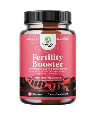 Prenatal Multivitamin Female Fertility Supplement - Natural Fertility Supplement for Women with Choline Inositol Ashwagandha Chasteberry and CoQ10 Prenatal Vitamins for Enhanced Fertility Support