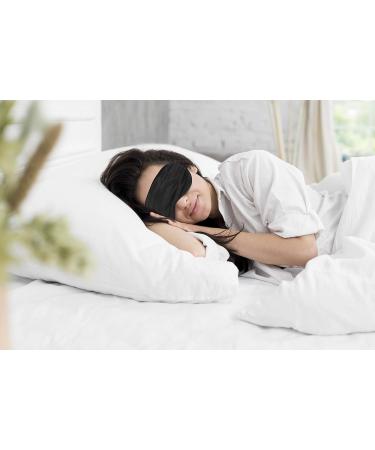 Aroy Luxury Silk Sleep Mask | 100% Mulberry Silk Eye Mask | Anti-Aging Black Sleep Mask for Travel & Relaxation - Buy Online on GoSupps.com