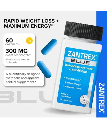 Zantrex Blue - Weight Loss Supplement Pills - Weight Loss Pills - Weightloss Pills - Dietary Supplements for Weight Loss - Lose Weight Supplement - Energy and Weight Loss Pills - 84 Count - Buy Online on GoSupps.com