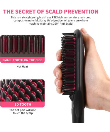 Shop Enhanced Negative Ion Hair Straightener Brush - Anti-Scald Heated Styling Tool for Thick Hair | Portable Electric Ceramic Comb for Women | International Shipping Available - Buy Online on GoSupps.com