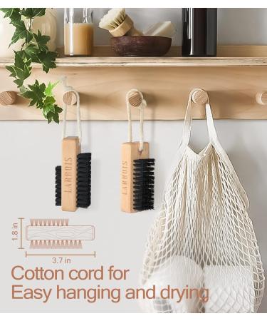 Buy LArbois Double-Sided Wooden Nail Brush - Eco-Friendly Hand & Nail Cleaning Scrub (2 Pack) with Hanging Rope - Perfect for Fingernails - Buy Online on GoSupps.com