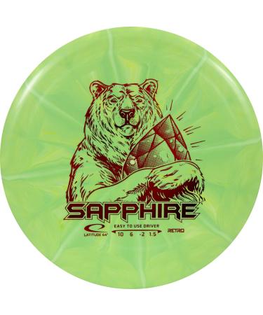 DD DYNAMIC DISCS Latitude 64 Retro Burst Sapphire Beginner Friendly Disc Golf Driver | Easy to Throw Control Distance Driver Frisbee Golf Disc | 160g and Under | Stamp Color May Vary Green