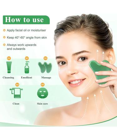 100% Natural Heart-Shaped Gua Sha Stones - Jade Massage Tool for Face Eyes & Neck | Green 2 PCs for Skin Care & Relaxation - Buy Online on GoSupps.com