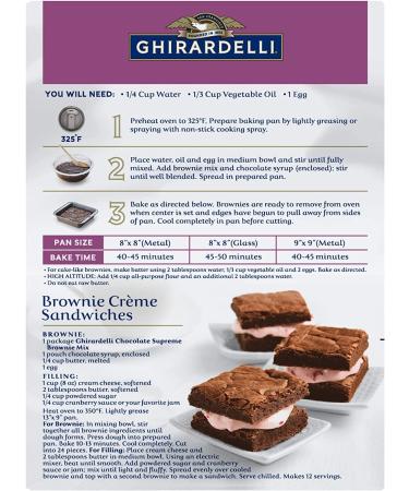 Ghirardelli Chocolate Supreme Brownie Mix  18.75 oz (531 g) (Pack of 3) - Buy Online on GoSupps.com