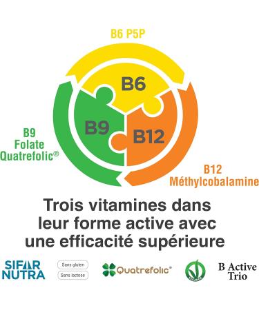 B Active Trio | Riche en B12 (m thylcobalamine) acide folique et B6 (P5P) | v gan | haute absorption | immunit contre la fatigue avec fonction psychologique | 30 comprim s sublinguaux - Buy Online on GoSupps.com