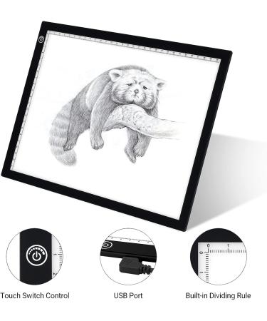 RTjoy A4 LED Light Pad | USB Powered Drawing Board with Adjustable Brightness | Ideal for Diamond Painting, Weeding Vinyl, and More | Black A4 Light Pad - Buy Online on GoSupps.com